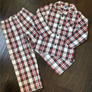 Old Navy Red and Green Plaid Kids Pajama Set